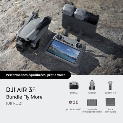 DJI Air 3S Fly More Combo et radiocommande DJI RC 2